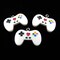 White Plastic Old School Video Game Controller (K373) (4x)